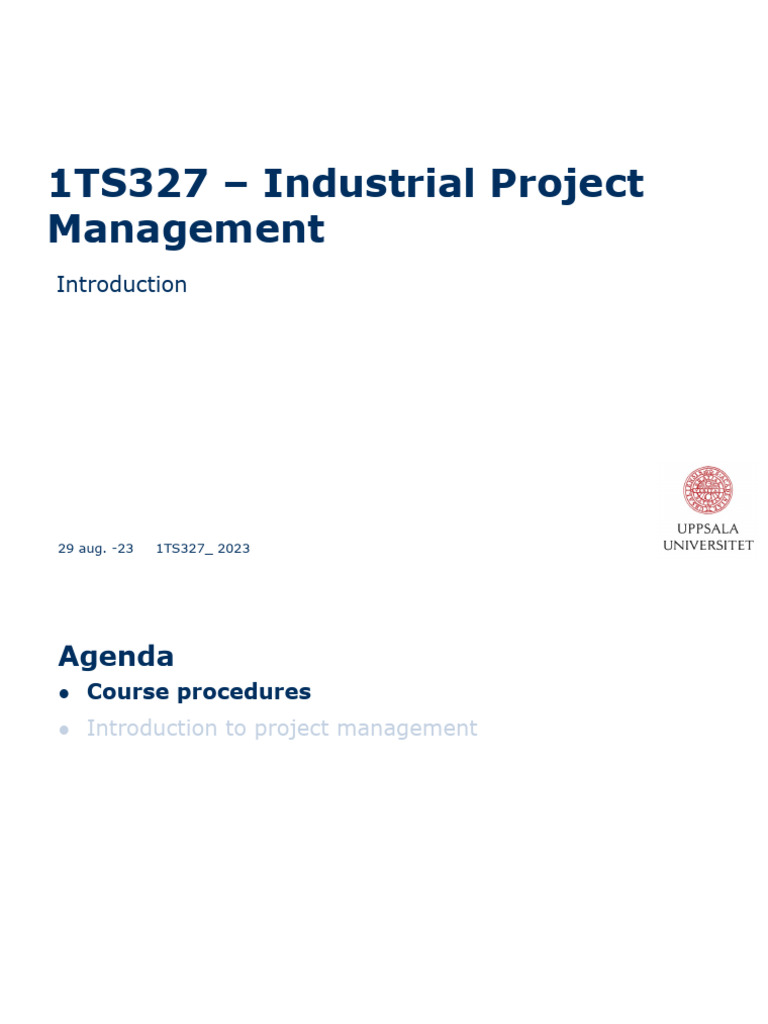 Lecture 1 - Project Management - 2023 | Download Free PDF | Project