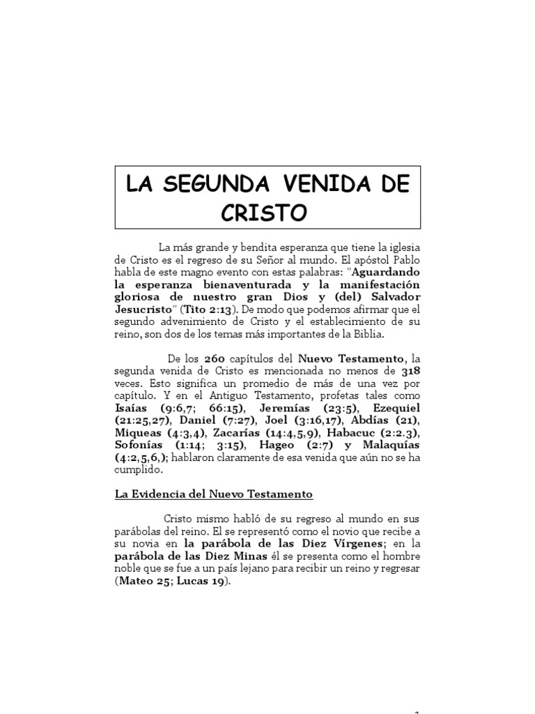 La Segunda Venida de Cristo: Esperanza y Juicio | PDF