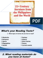 21st Reading Taste Lesson