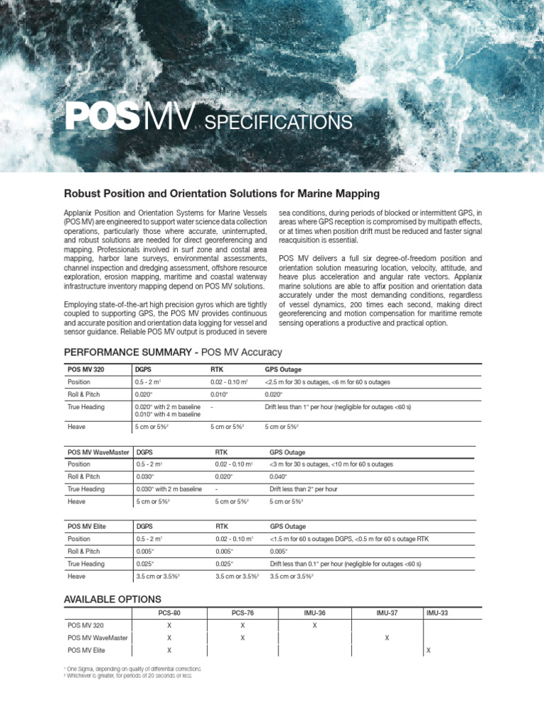 Applanix POS MV Marine Solutions Overview | PDF | Global Positioning ...
