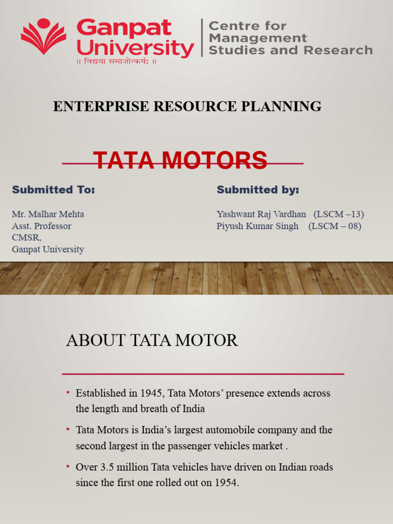 ERP Tata Motors | PDF | Enterprise Resource Planning | Systems Engineering