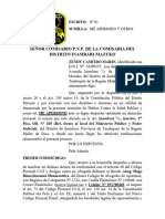 Apersonamiento A La Comisaría de Mazuko-Delitos Contra La Salud Pública-Zendy Castro Marin