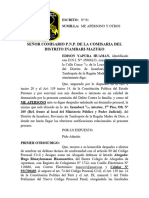 Apersonamiento A La Comisaría de Mazuko-Atentados Cntra La Patria Potestad-Edison Yapura