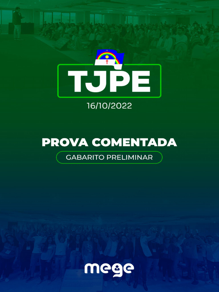 Prova Comentada TJPE 2022: Análise e Dicas | PDF | Prova (jurídico ...