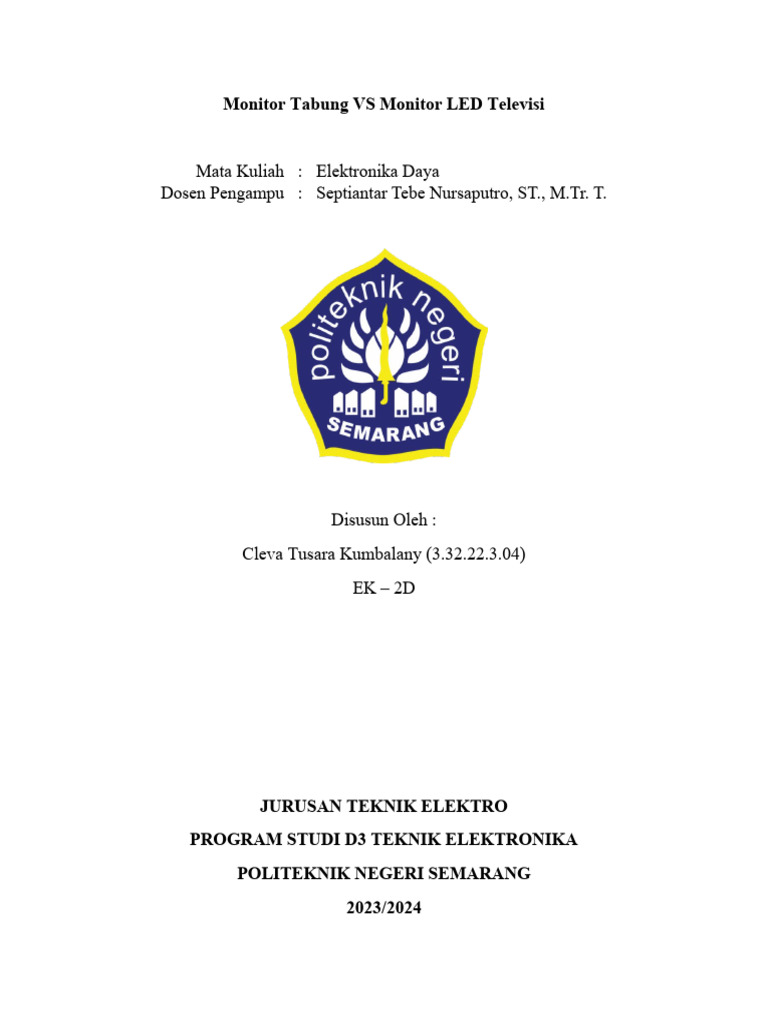 Perbedaan Monitor Tabung Vs LED TV PDF