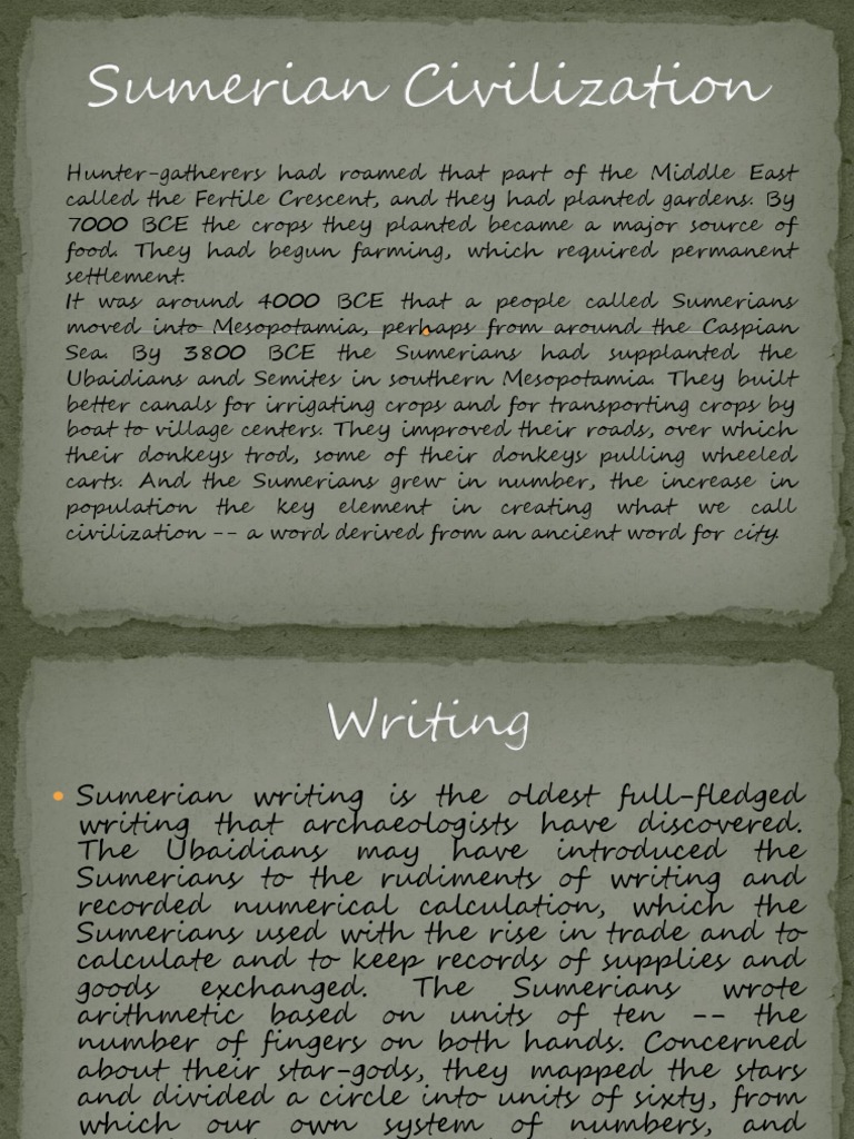 Overview of Sumerian Civilization | PDF | Sumer | Civilization