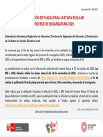 Comunicado 140-2023 Prepublicación de Plazas para La Etapa Regular Del Proceso de Encargatura 2023