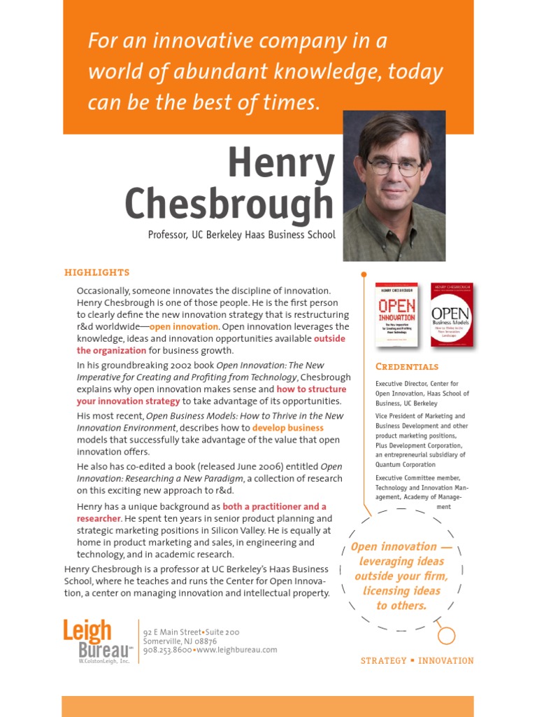 Chesbrough | PDF | Innovation | Business Model