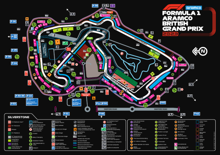 Silverstone F1 Circuit Grandstand Map PDF