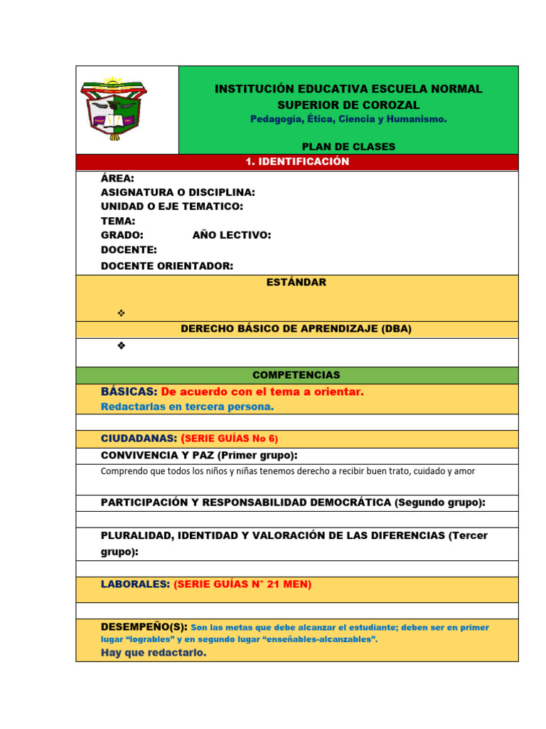 Formato Pia - Diligenciar. | PDF | Maestros | Aprendizaje