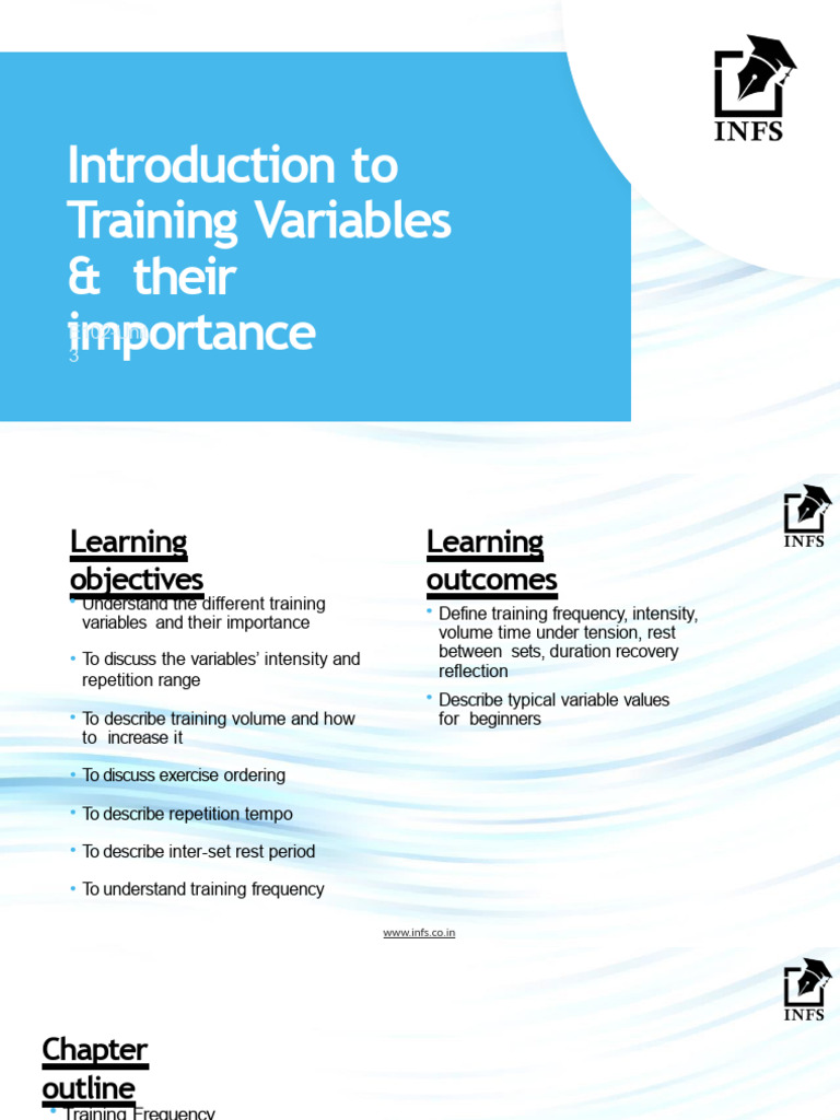 E102 Unit 03 Introduction To Training Variables and Their Importance V2