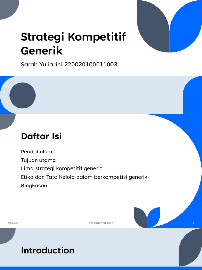 Strategi Kompetitif Generik dan Etika | PDF