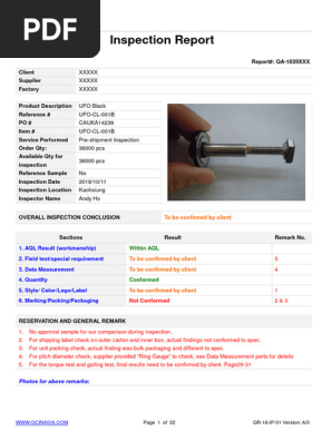 Sample report- UFO kit