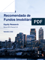 Carteira Recomendada de Fundos Imobiliários - Setembro 2022