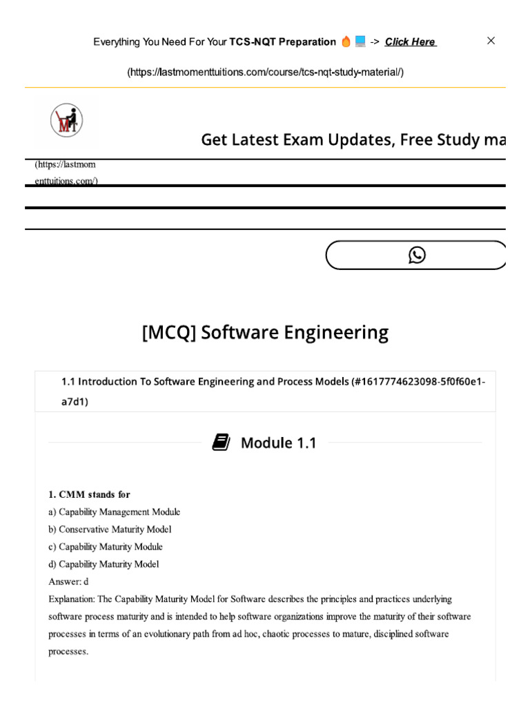 Sepm mcq tcs pdf