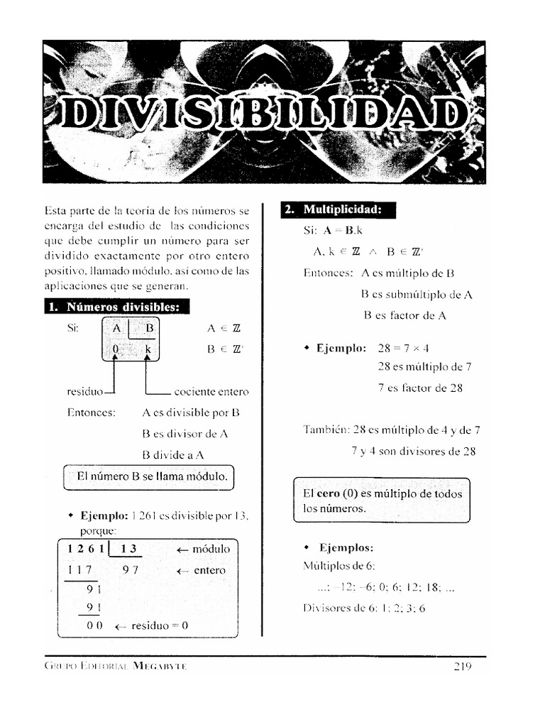 Divisibilidad by megabyte pdf