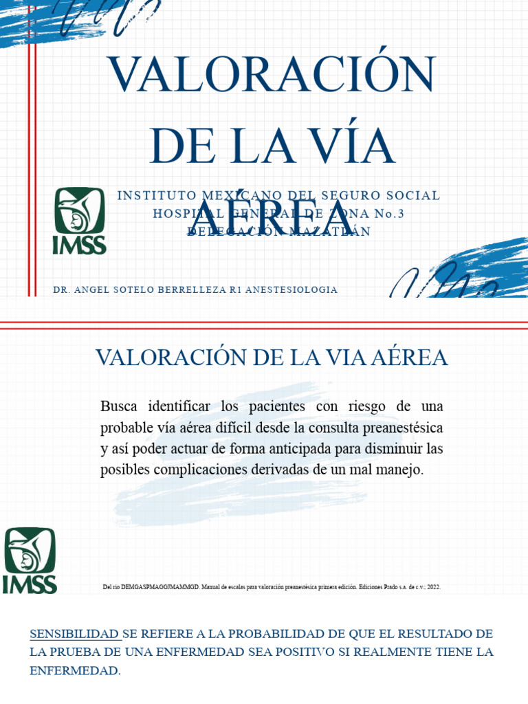 VALORACIÓN VÍA AÉREA | PDF | Sensibilidad y especificidad | Causas de ...