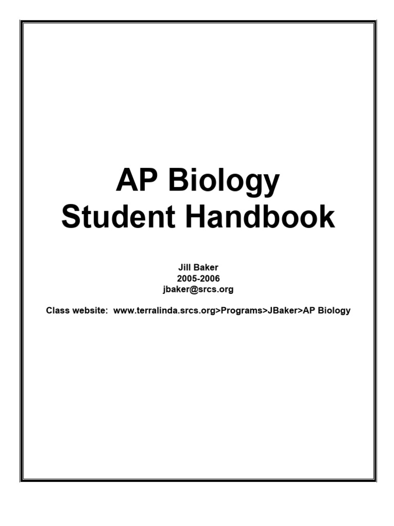 AP Biology Student Handbook | PDF | Osmosis | Diffusion
