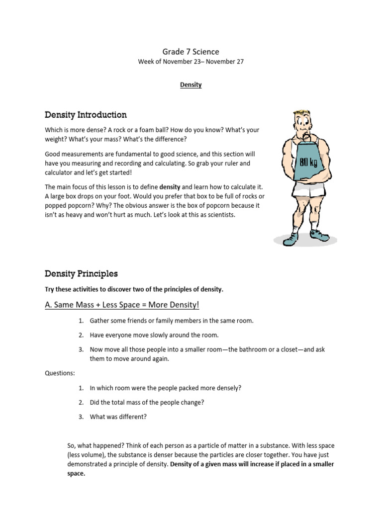 Science 7 Nov23 27 - Density | PDF | Density | Buoyancy
