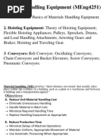 UNIT 1 - Introduction To Material Handling Equipments