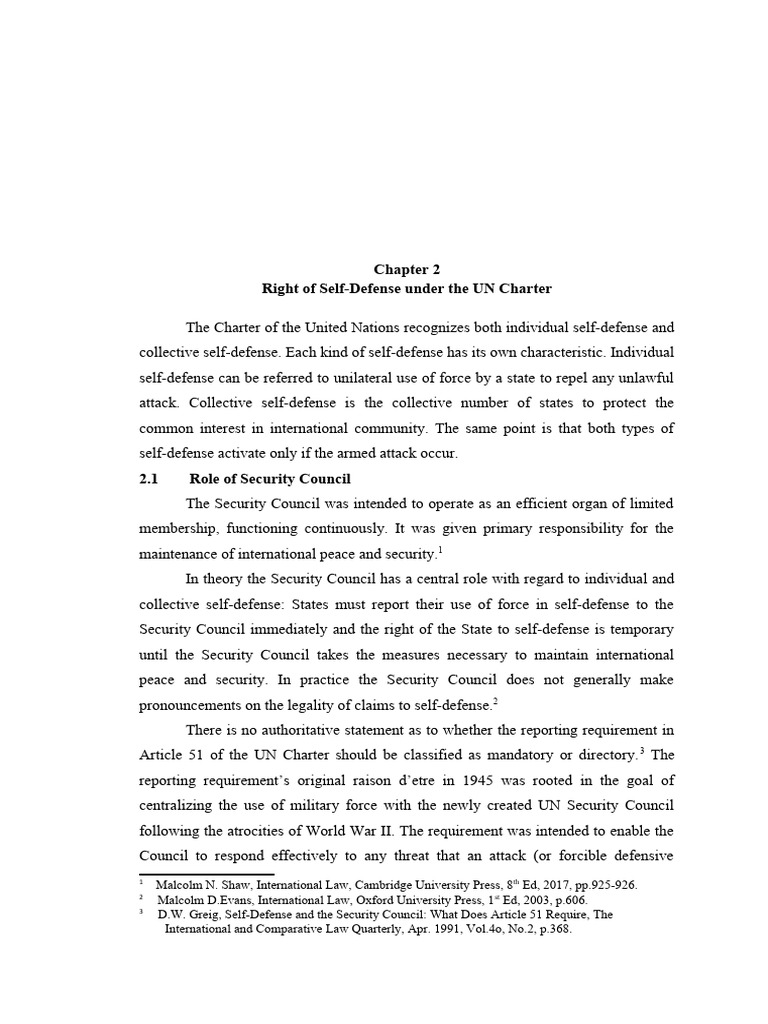 UN Charter: Self-Defense Rights Explained | PDF | United Nations ...