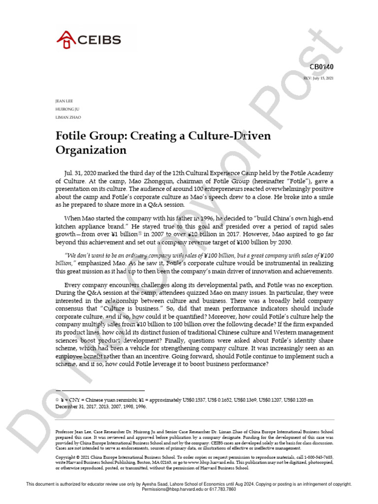 Fotile Group PDF Entrepreneurship Brand