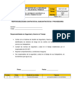 Responsabilidad Del Contratista, Proveedores