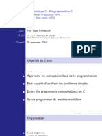 Informatique 2: Programmation C: Cycle: Année Préparatoire (AP) Niveau: 2ème Année (AP2)