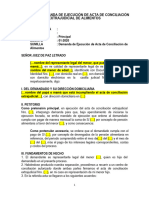 Modelo de Demanda de Ejecucion de Acta de Conciliacion de Alimentos