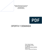 La Oferta y La Demanda Wilmen Suarez 16851501 Economia General