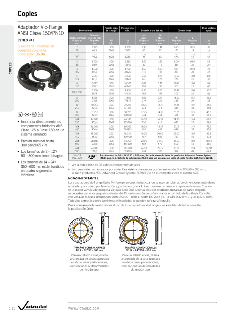 Adaptador victaulic e 741 pdf