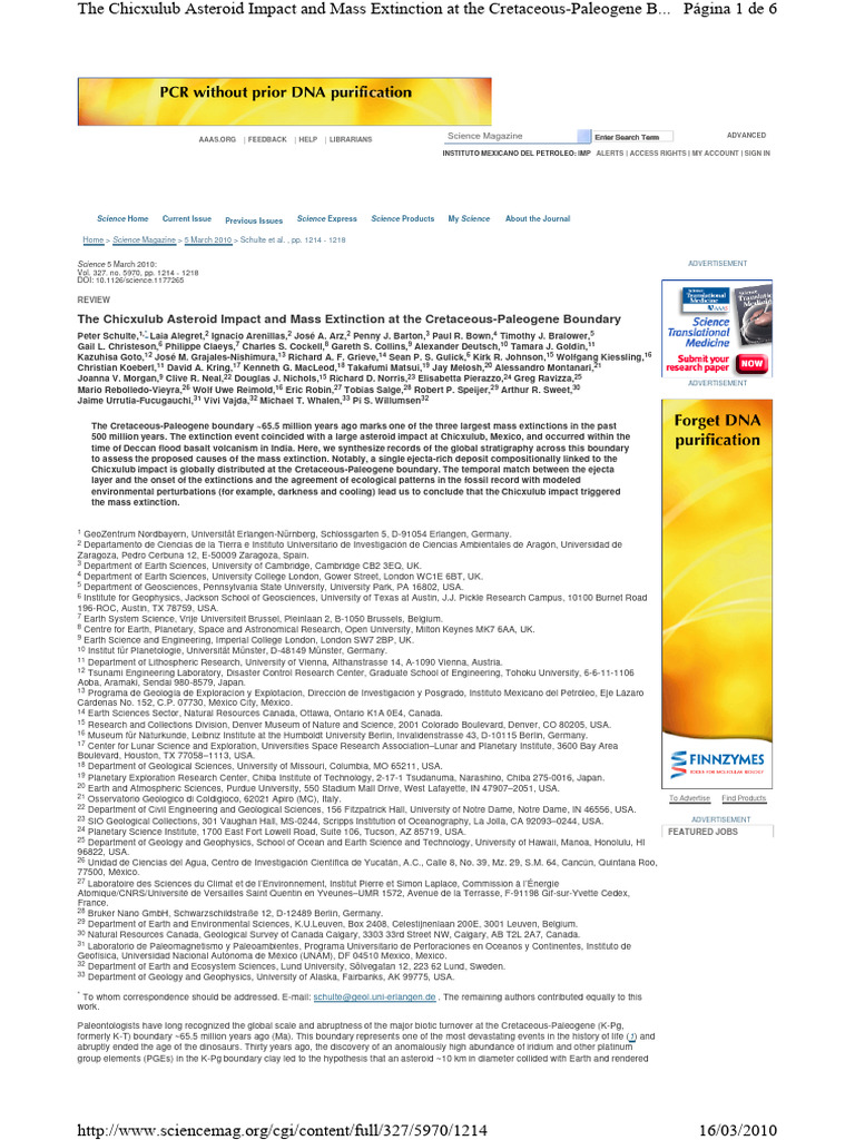 Chicxulub Asteroid Impact | PDF | Physical Geography | Geology