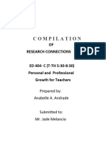 Compilation: OF Research Connections ED 404-C (T-TH 5:30-8:30) Personal and Professional Growth For Teachers
