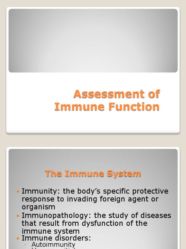 Assessment of Immune Function | PDF | Immune System | Hiv/Aids