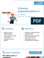 Crônica Argumentativa I: 2 Série Aula 14 - 3 Bimestre