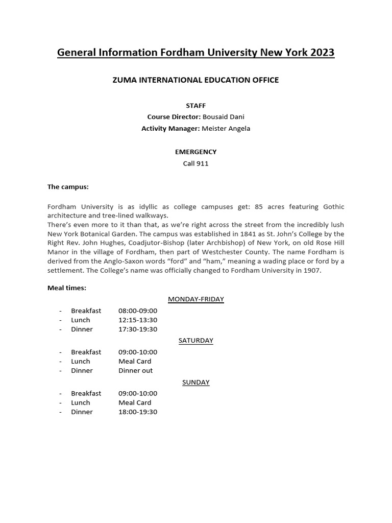 General Information Sheet 2023 PDF Lunch