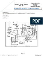 Homework 5: Third View Prediction & Freehand Sketching: Drawing of Machine Elements (PED 131)