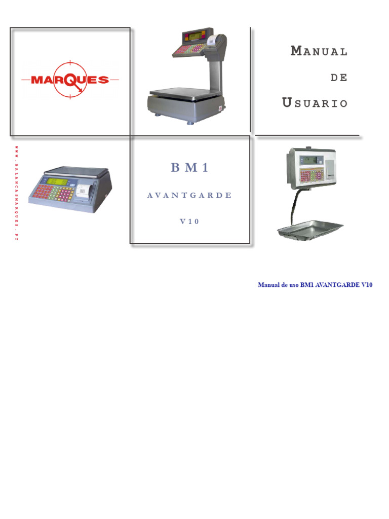 Manual de Usuario Balanza BM1 AVANTGARDE | PDF | Teclado | Sustracción