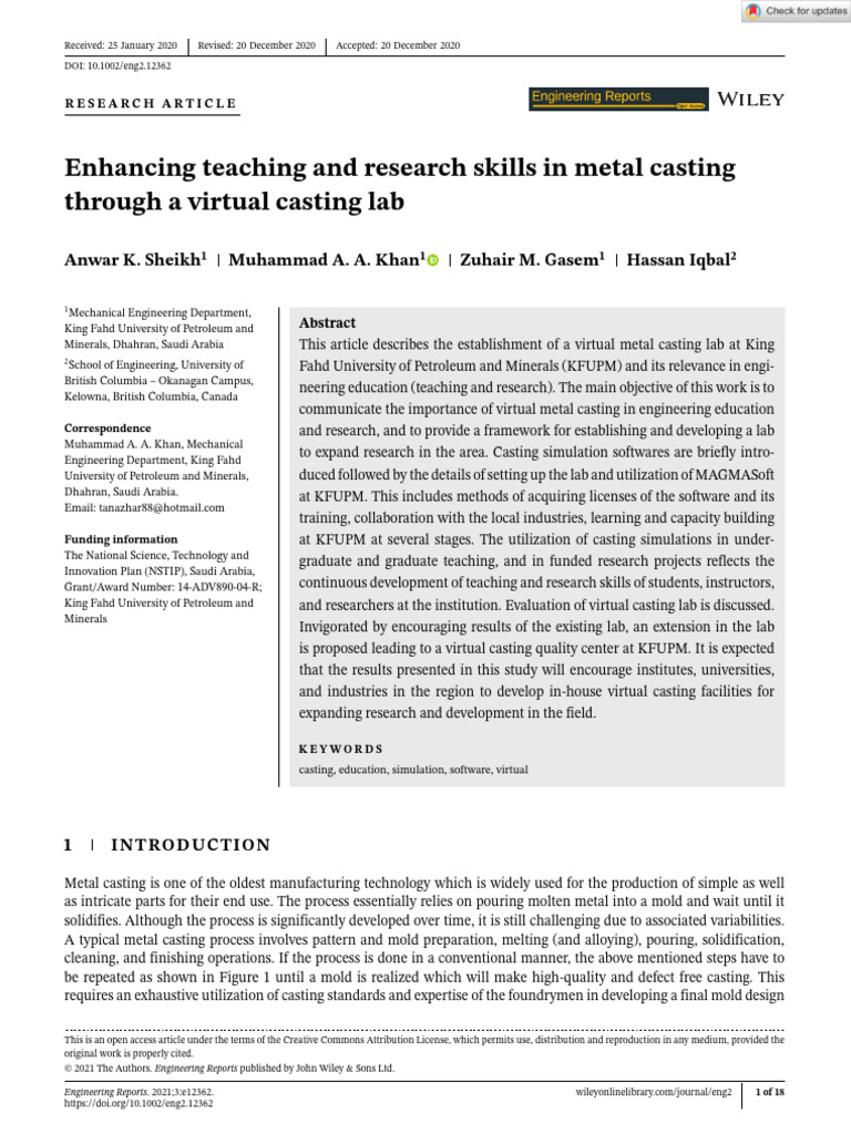 Engineering Reports 2021 Sheikh Enhancing teaching and research