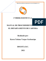 Manual de Funciones Departamento de Cobranza Cyberlogistics Sa