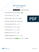 BE Verb Negative Practice Exercise