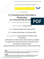 Aviso A162 - 2023 - Precipitaciones Normales A Moderadas en Corto Periodo de Tiempo en Zonas Desde La Región de La Araucanía A La Región de Aysén
