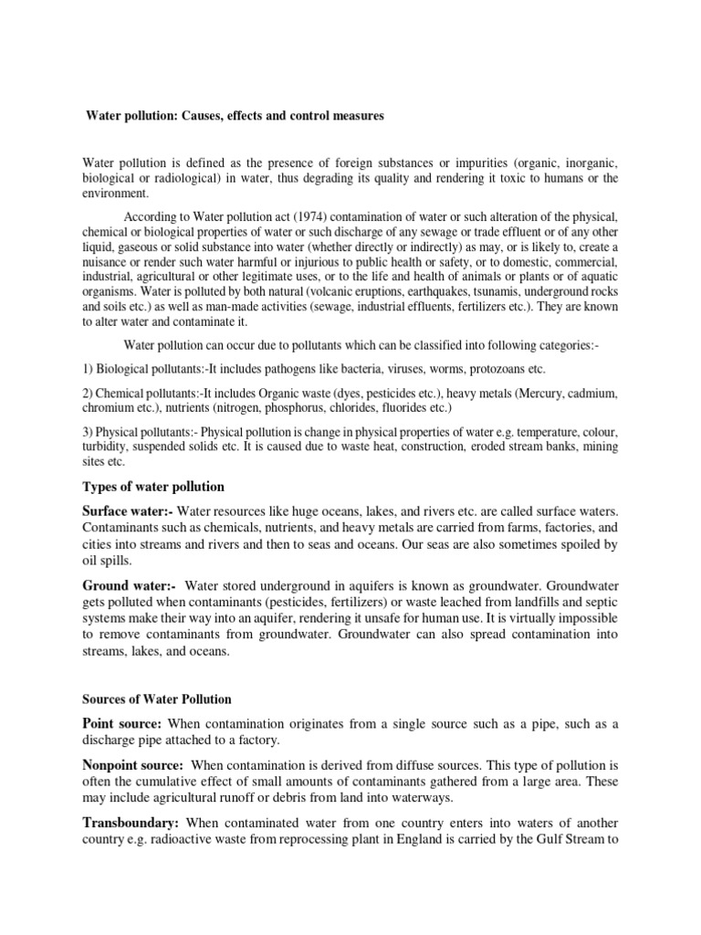 15876184390EVSAECC01 Water Pollution | PDF | Water Pollution ...