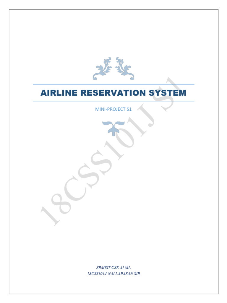 Airline Reservation System Project | PDF | C (Programming Language ...