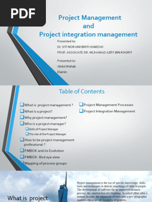 Project Management and Project Integration Management