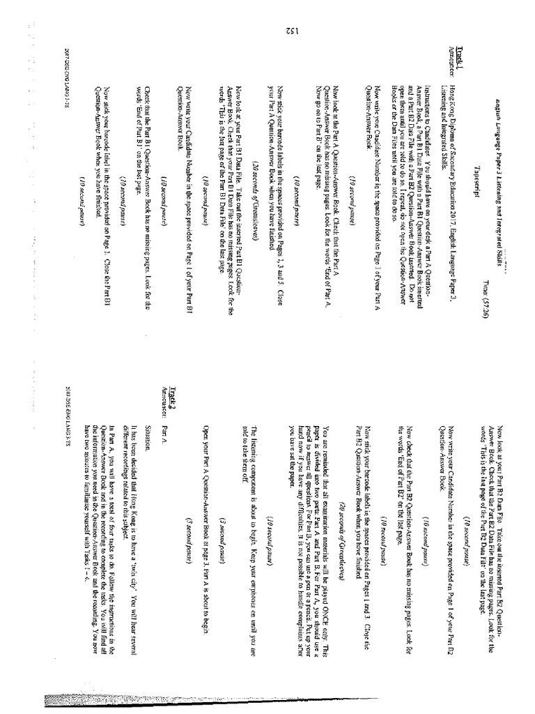 2017 HKDSE English Paper 3 Overview | PDF