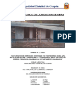 Informe Tecnico de Liquidacion El Rejo