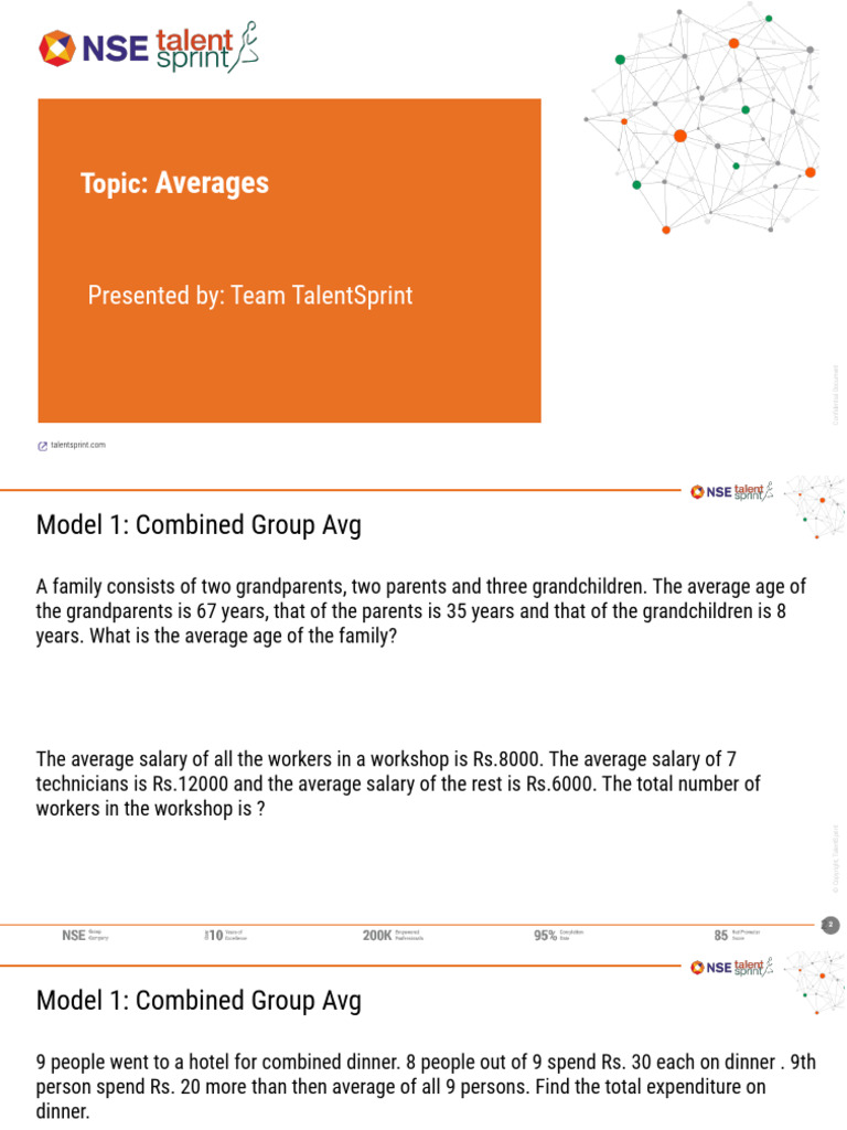 Session 7 - Averages - Presentation | PDF | Mathematics
