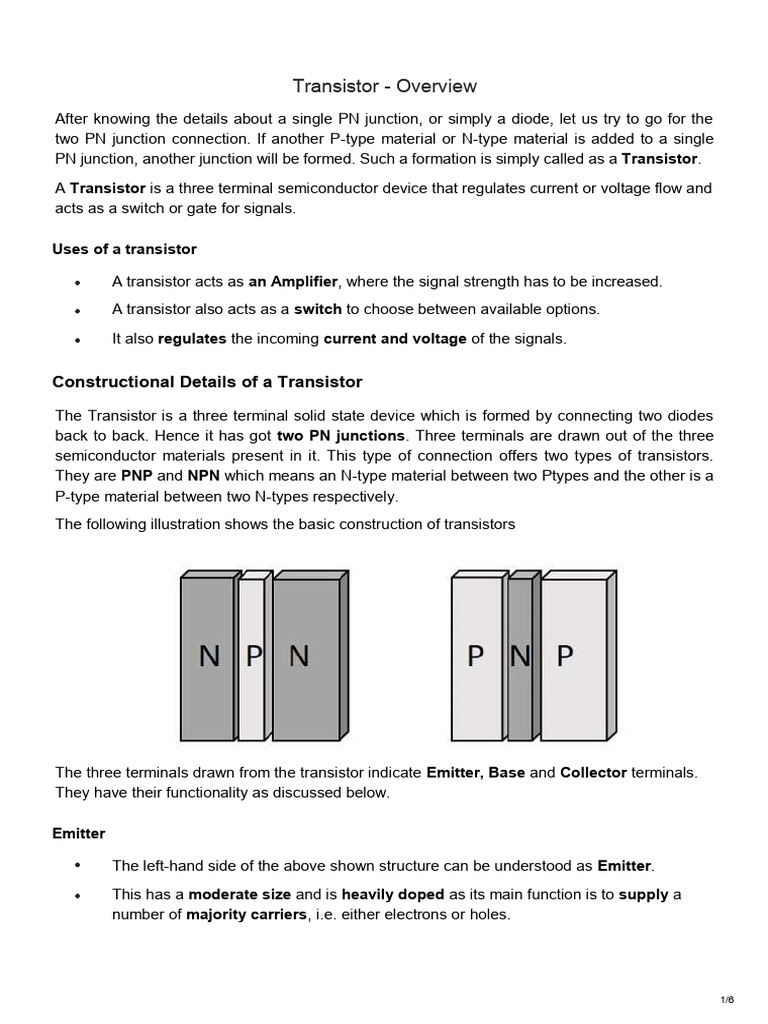 Understanding Transistor Functions | PDF | Bipolar Junction Transistor ...