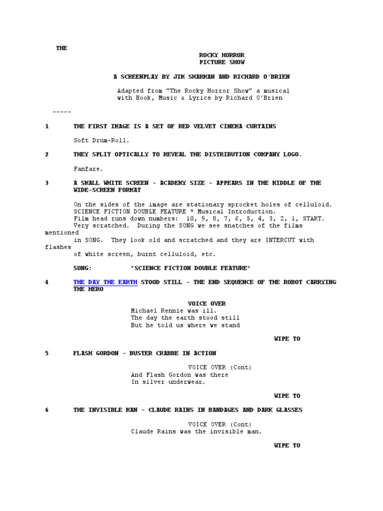 Rocky Horror Picture Show Musical. | PDF | Leisure